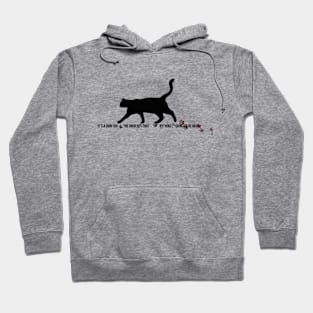 The black cat with paw prints Hoodie